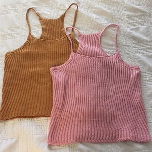 Pair of Knit Crop Tank Tops